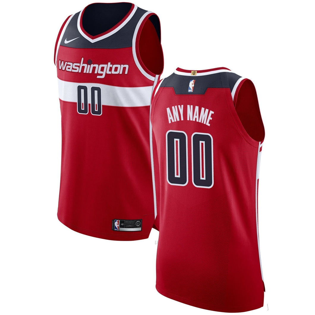 Men's Nike Red Washington Wizards Authentic Custom Jersey  Icon Edition Red