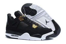 Load image into Gallery viewer, Nike Air Jordan 4 Retro Black White Gold Basketball Men