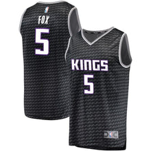 Load image into Gallery viewer, Men&#39;s Fanatics Branded De&#39;Aaron Fox Black Sacramento Kings Fast Break Jersey  Statement Edition