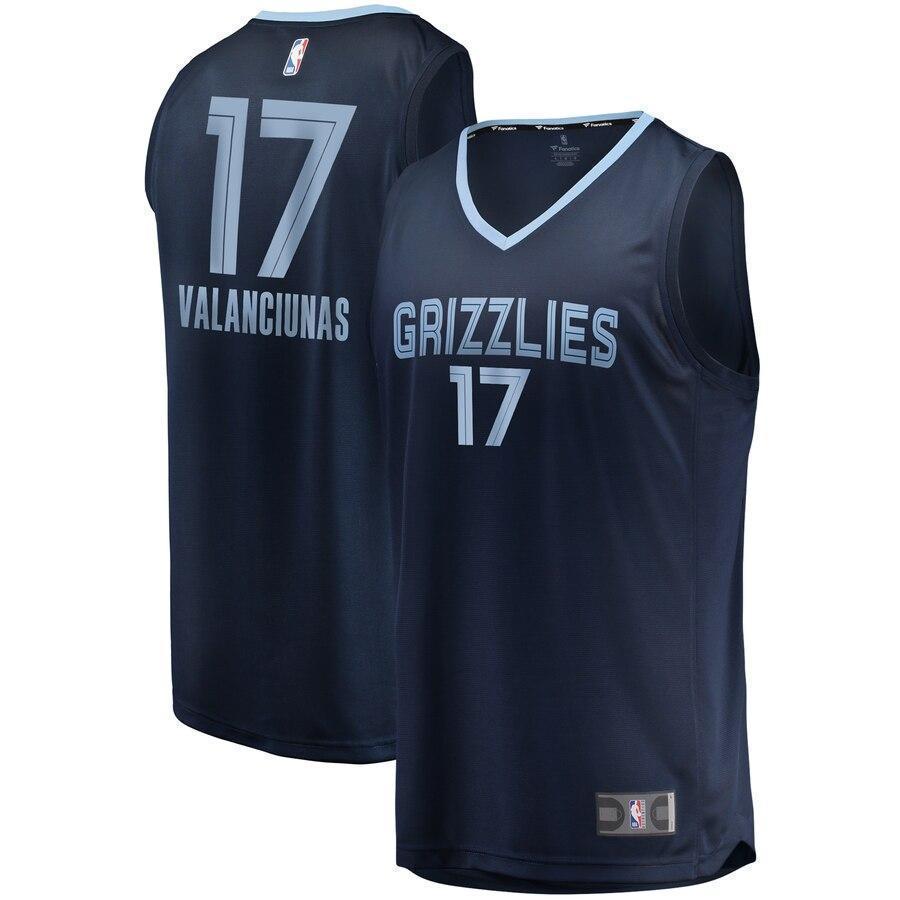 Men's Fanatics Branded Jonas Valanciunas Memphis Grizzlies Fast Break Jersey – Icon Edition  Navy