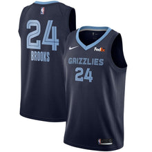 Load image into Gallery viewer, Men&#39;s Nike Dillon Brooks Memphis Grizzlies Swingman Sponsor Patch Jersey – Icon Edition  Navy
