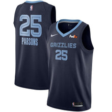 Load image into Gallery viewer, Men&#39;s Nike Chandler Parsons Memphis Grizzlies Swingman Sponsor Patch Jersey – Icon Edition  Navy