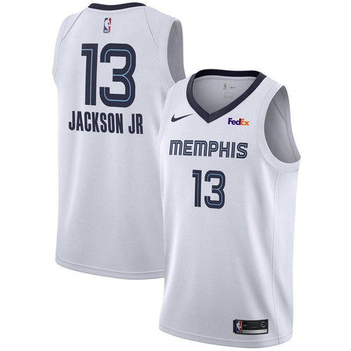 Men's Nike Jaren Jackson Jr. Memphis Grizzlies Swingman Sponsor Patch Jersey  Association Edition  White