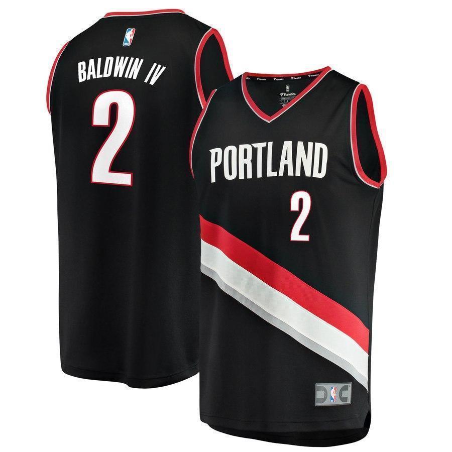 Wade Baldwin IV Portland Trail Blazers Fast Break Team Color Player Jersey  Icon Edition  Black