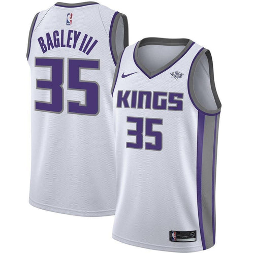 Men's Nike Marvin Bagley III White Sacramento Kings Swingman Sponsor Patch Jersey  Association Edition
