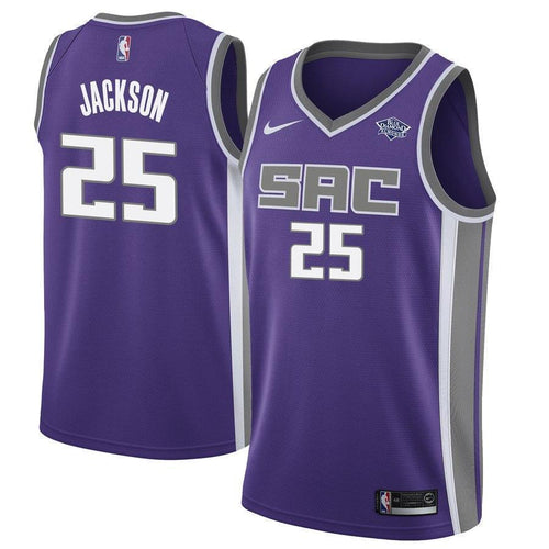Men's Nike Justin Jackson Purple Sacramento Kings Swingman Sponsor Patch Jersey  Icon Edition