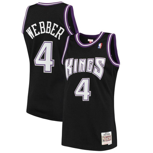 Men's Mitchell & Ness Chris Webber Black Sacramento Kings  Hardwood Classics Swingman Jersey