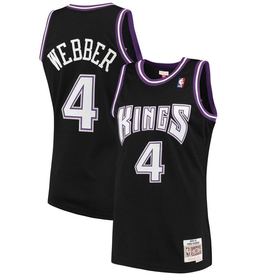 Men's Mitchell & Ness Chris Webber Black Sacramento Kings  Hardwood Classics Swingman Jersey