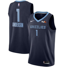 Load image into Gallery viewer, Men&#39;s Nike Kyle Anderson Memphis Grizzlies Swingman Sponsor Patch Jersey – Icon Edition  Navy
