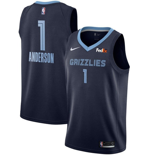 Men's Nike Kyle Anderson Memphis Grizzlies Swingman Sponsor Patch Jersey – Icon Edition  Navy