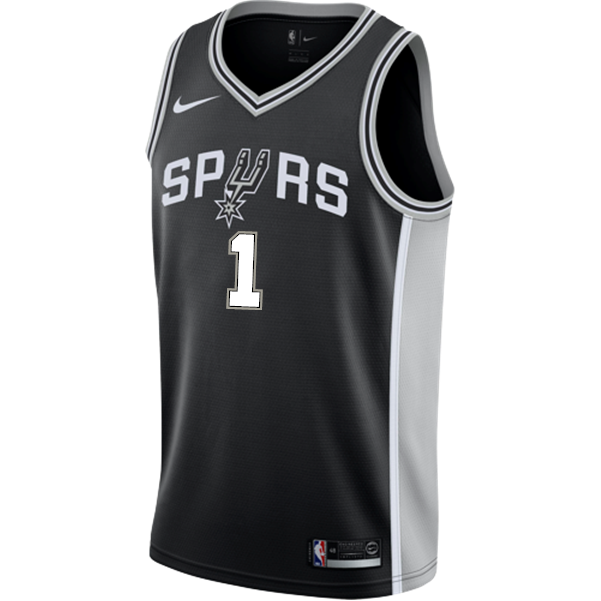 Walker San Antonio Spurs Men's Nike Custom Personalized Icon Swingman Jersey  Black