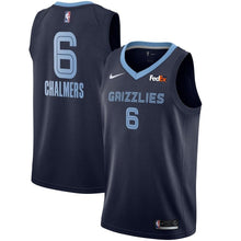 Load image into Gallery viewer, Men&#39;s Nike Mario Chalmers Memphis Grizzlies Swingman Sponsor Patch Jersey – Icon Edition  Navy