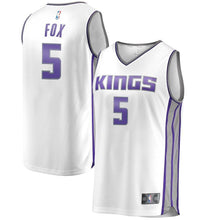 Load image into Gallery viewer, Youth Fanatics Branded De&#39;Aaron Fox White Sacramento Kings Fast Break Jersey  Association Edition