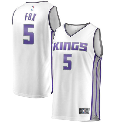 Youth Fanatics Branded De'Aaron Fox White Sacramento Kings Fast Break Jersey  Association Edition