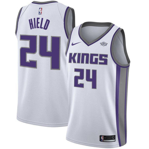 Men's Nike Buddy Hield White Sacramento Kings Swingman Sponsor Patch Jersey  Association Edition