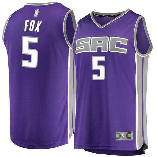 Men's Fanatics Branded De'Aaron Fox Purple Sacramento Kings Fast Break Jersey  Icon Edition