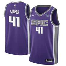 Load image into Gallery viewer, Men&#39;s Nike Kosta Koufos Purple Sacramento Kings Swingman Sponsor Patch Jersey  Icon Edition