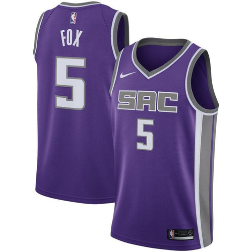 Men's Nike De'Aaron Fox Purple Sacramento Kings Swingman Jersey  Icon Edition