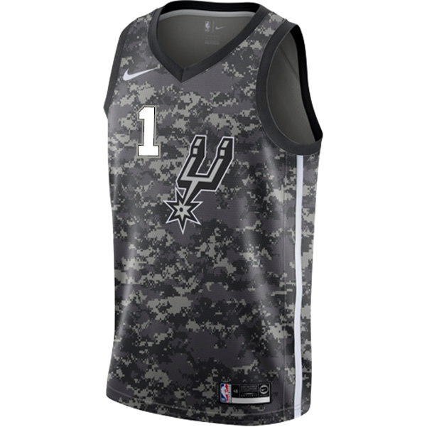 Walker San Antonio Spurs Men's Nike  City Edition Swingman Personalized Jersey  Navy