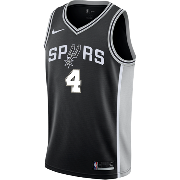 White San Antonio Spurs Men's Nike Custom Personalized Icon Swingman Jersey  Black