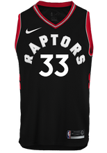 Load image into Gallery viewer, Raptors Adult Swingman Statement Jersey  Gasol  Black