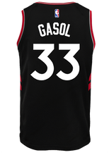 Load image into Gallery viewer, Raptors Adult Swingman Statement Jersey  Gasol  Black