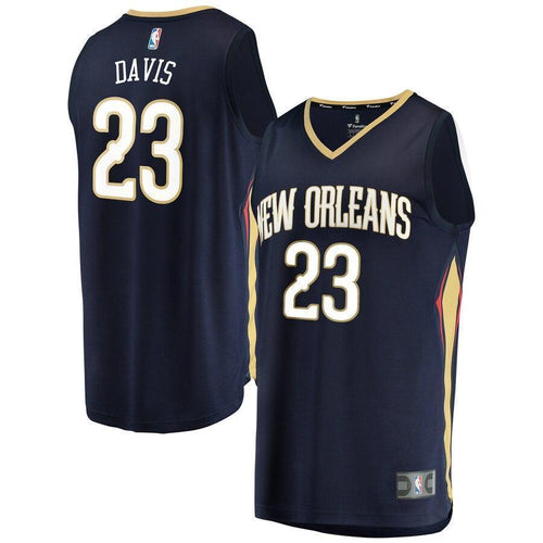 Men's Fanatics Branded Anthony Davis Navy New Orleans Pelicans Fast Break Replica Jersey  Icon Edition  Navy