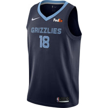 Load image into Gallery viewer, Men&#39;s Nike Markel Crawford Memphis Grizzlies Swingman Sponsor Patch Jersey – Icon Edition  Navy