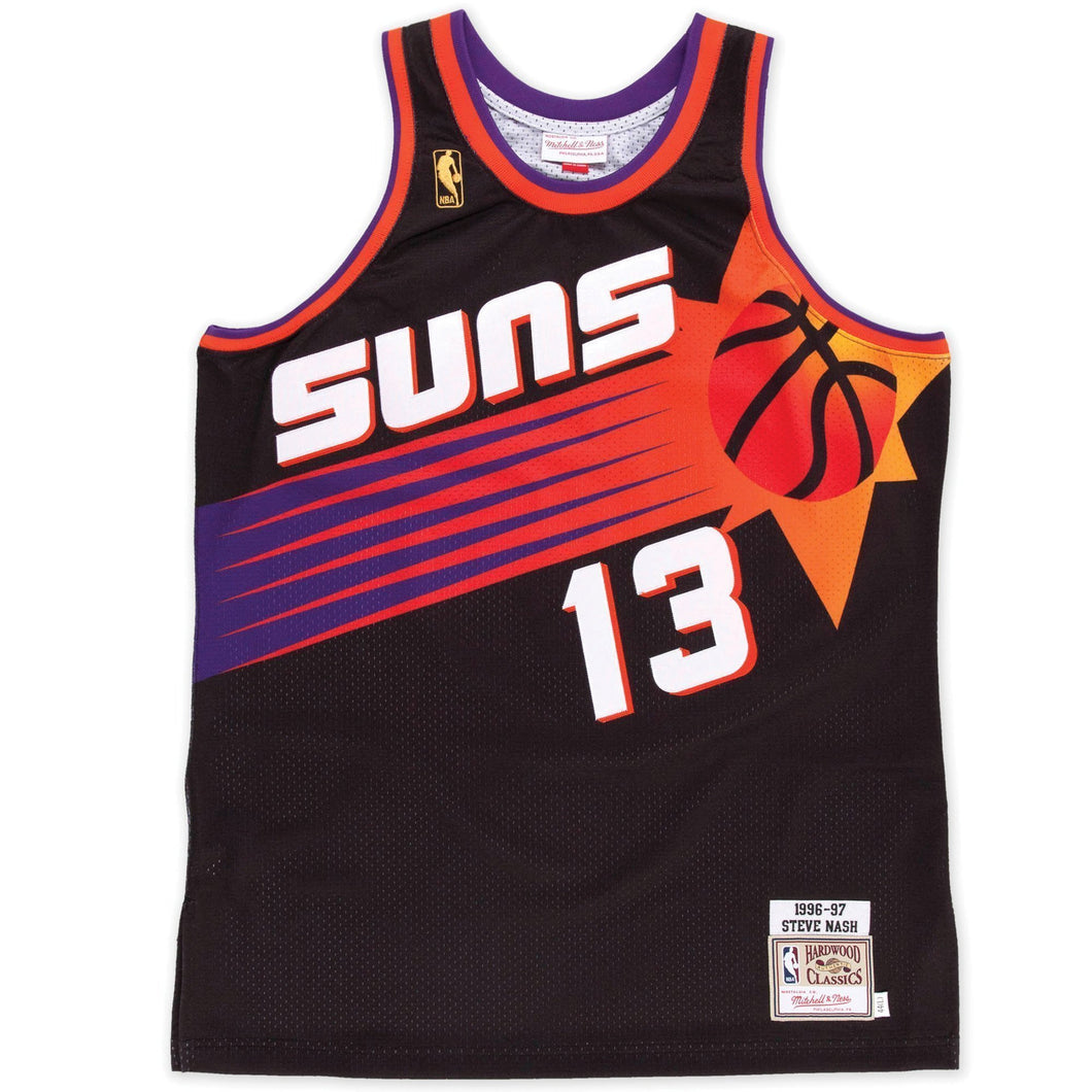 Nba Phoenix Suns Steve Nash Hardwood Classics Throwback Home Jersey  Black