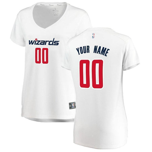 Women's Fanatics Branded White Washington Wizards Fast Break Custom Replica Jersey  Association Edition  White