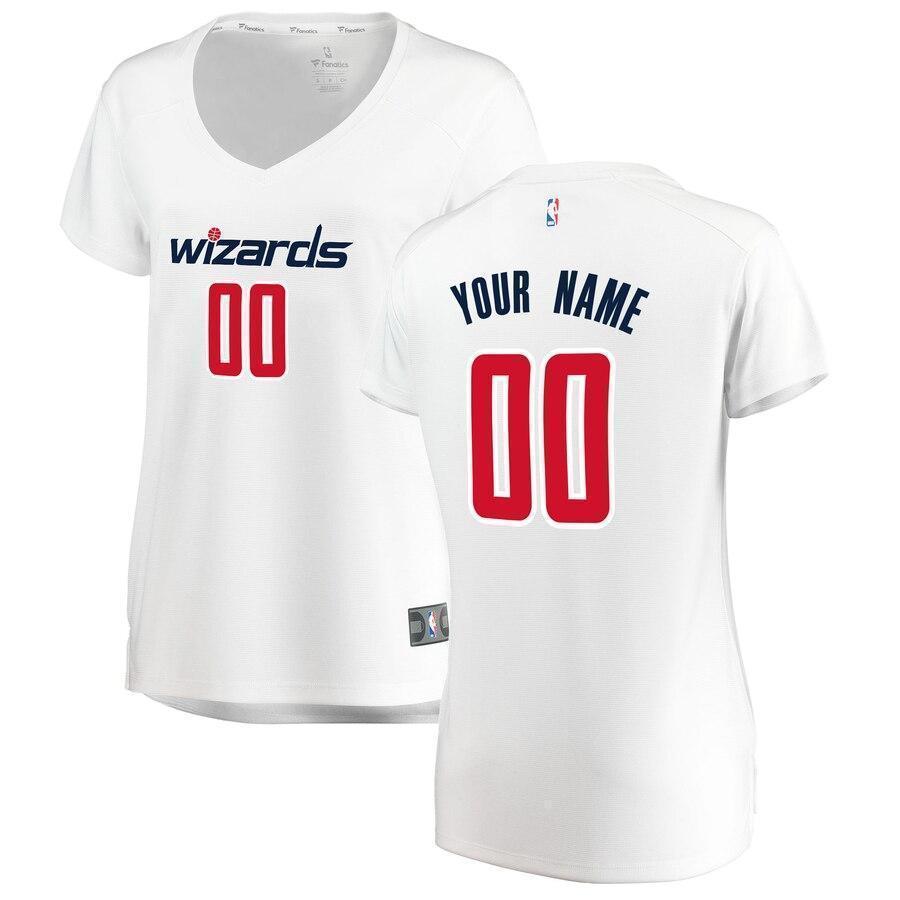 Women's Fanatics Branded White Washington Wizards Fast Break Custom Replica Jersey  Association Edition  White