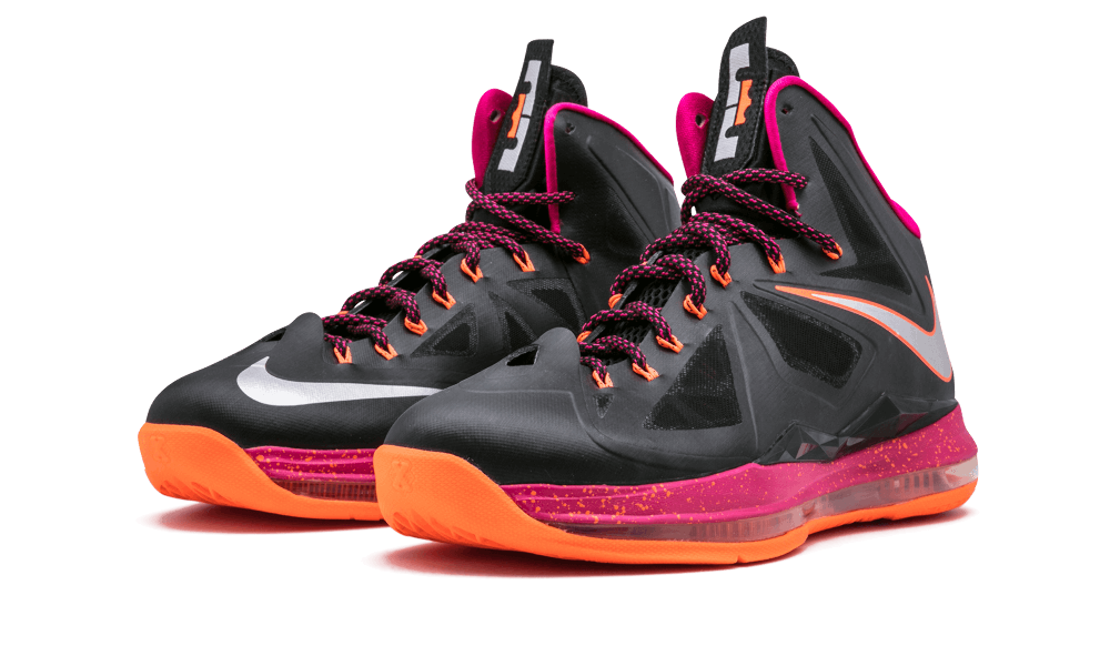 Nike Lebron 10 Blk/mtllc Slvr-ttl Orng-frbrry