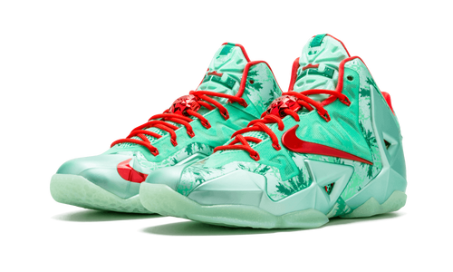 Nike Lebron Xi Green Glow/lt Crmsn-artic Grn