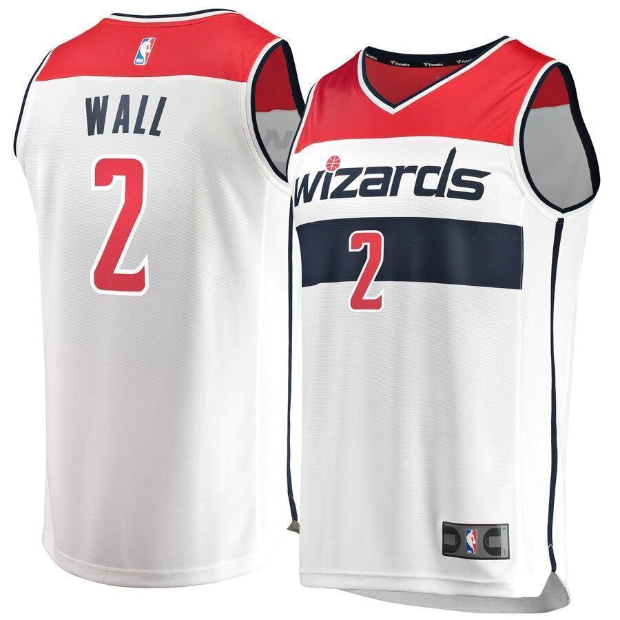 Men's Fanatics Branded John Wall White Washington Wizards Fast Break Replica Jersey  Association Edition  White
