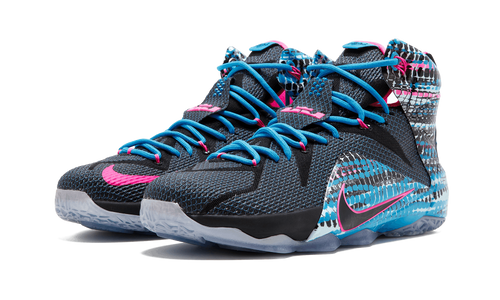 Nike Lebron 12 Black/black-pink Pow-bl Lagoon