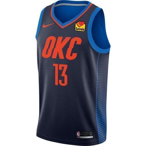 Oklahoma City Thunder Nike George Statement Swingman Jersey  Navy