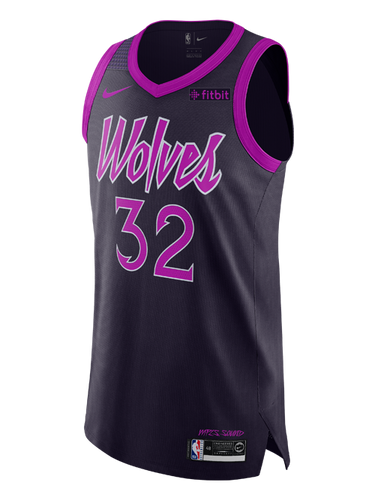 Minnesota Timberwolves City Edition KarlAnthony Towns Authentic Jersey  Black