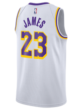 Load image into Gallery viewer, Los Angeles Lakers LeBron James  Association Edition Swingman Jersey  White