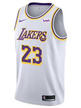 Load image into Gallery viewer, Los Angeles Lakers LeBron James  Association Edition Swingman Jersey  White