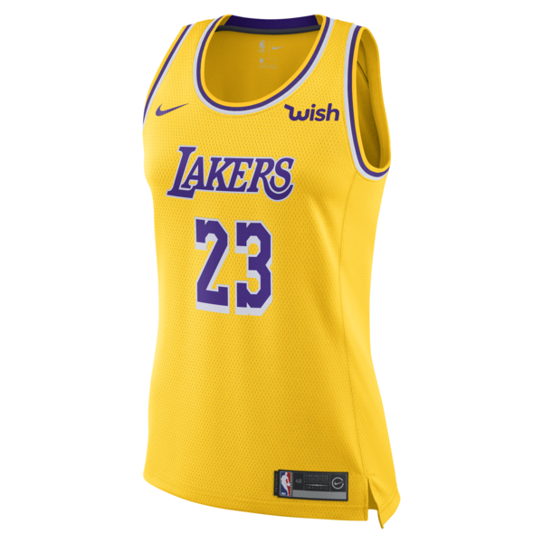 Los Angeles Lakers Women's LeBron James  Icon Edition Swingman Jersey  Gold