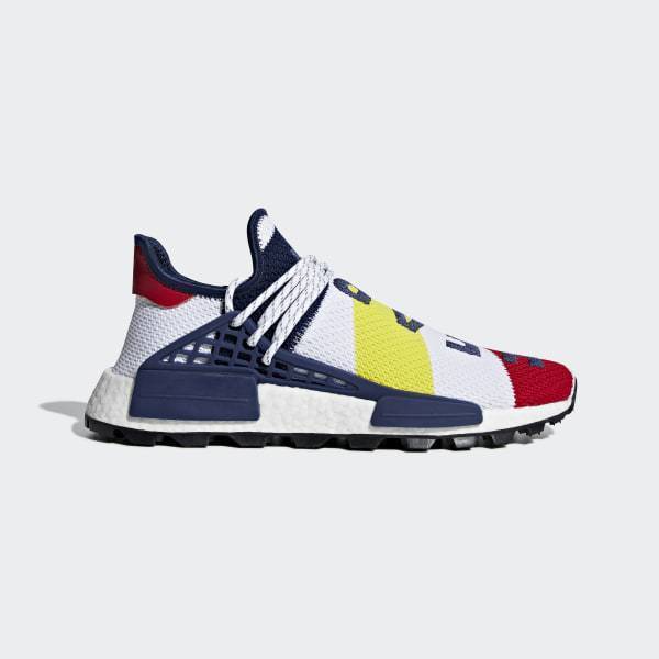 Pharrell Williams Bbc Hu Nmd Shoes Cloud White / Scarlet / Dark Blue Adidas