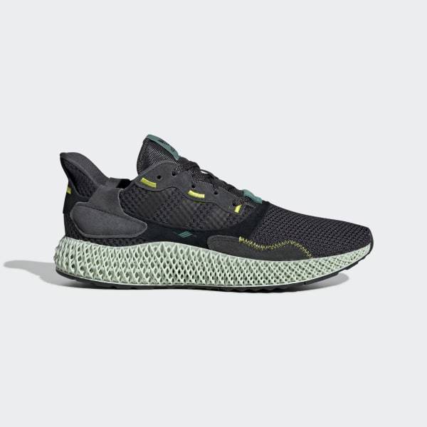 Zx 4000 4d Shoes Carbon / Carbon / Semi Solar Yellow Adidas