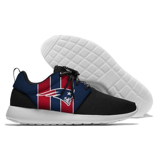 Men New England Patriots Roshe Style Lightweight Running Shoes - Black And Navy Super Bowl