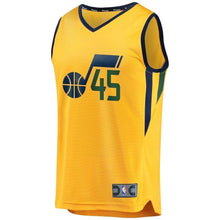 Load image into Gallery viewer, FastBreak Statement Replica Jersey  MensApparelJerseys  Utah Jazz  Mitchell Donovan  Gold