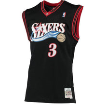 Load image into Gallery viewer, Men&#39;s Mitchell &amp; Ness Allen Iverson Black Philadelphia 7ers  Hardwood Classics Swingman Jersey  Black
