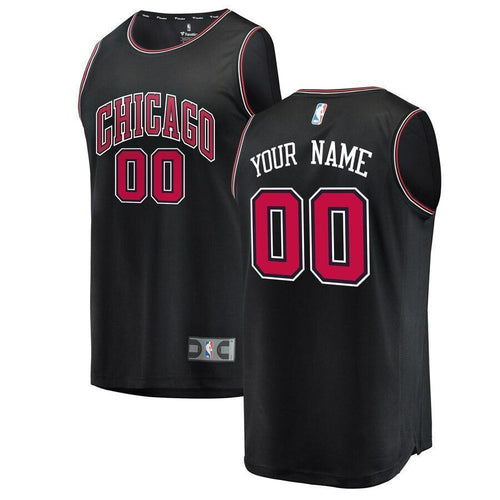 Youth Fanatics Branded Black Chicago Bulls Fast Break Replica Custom Jersey – Statement Edition  Black