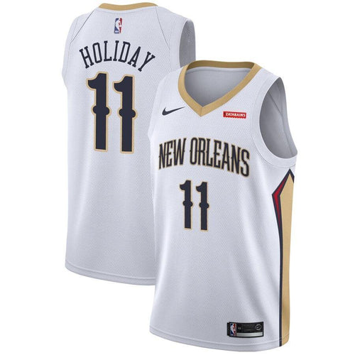 Men's Nike Jrue Holiday White New Orleans Pelicans Swingman Sponsor Patch Jersey  Association Edition  White