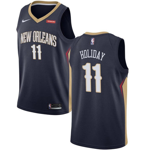 Men's Nike Jrue Holiday Navy New Orleans Pelicans Swingman Sponsor Patch Jersey  Navy