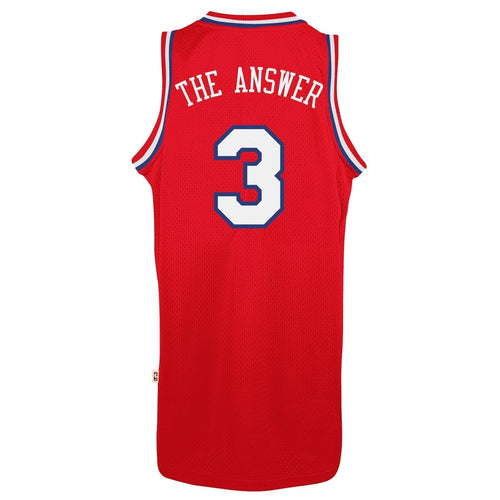 Mens Philadelphia 7ers Allen Iverson adidas Red Soul Swingman Nickname Jersey  Red