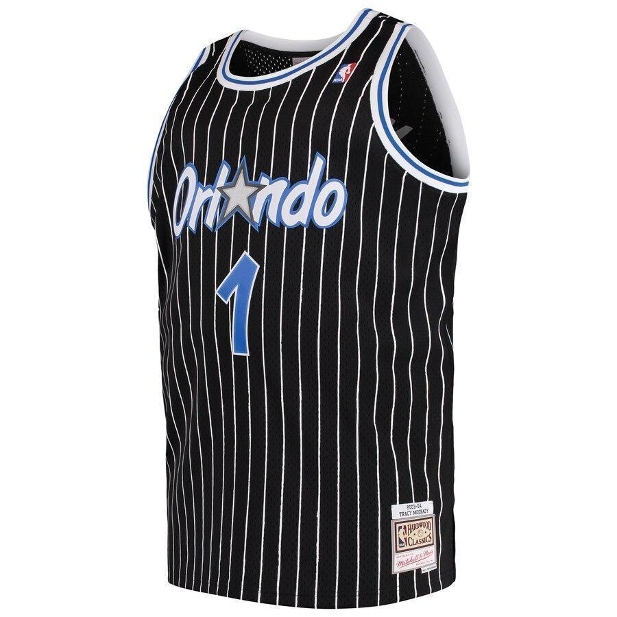 Men's Mitchell & Ness Tracy McGrady Black Orlando Magic Big & Tall Hardwood Classics Swingman Jersey   Black